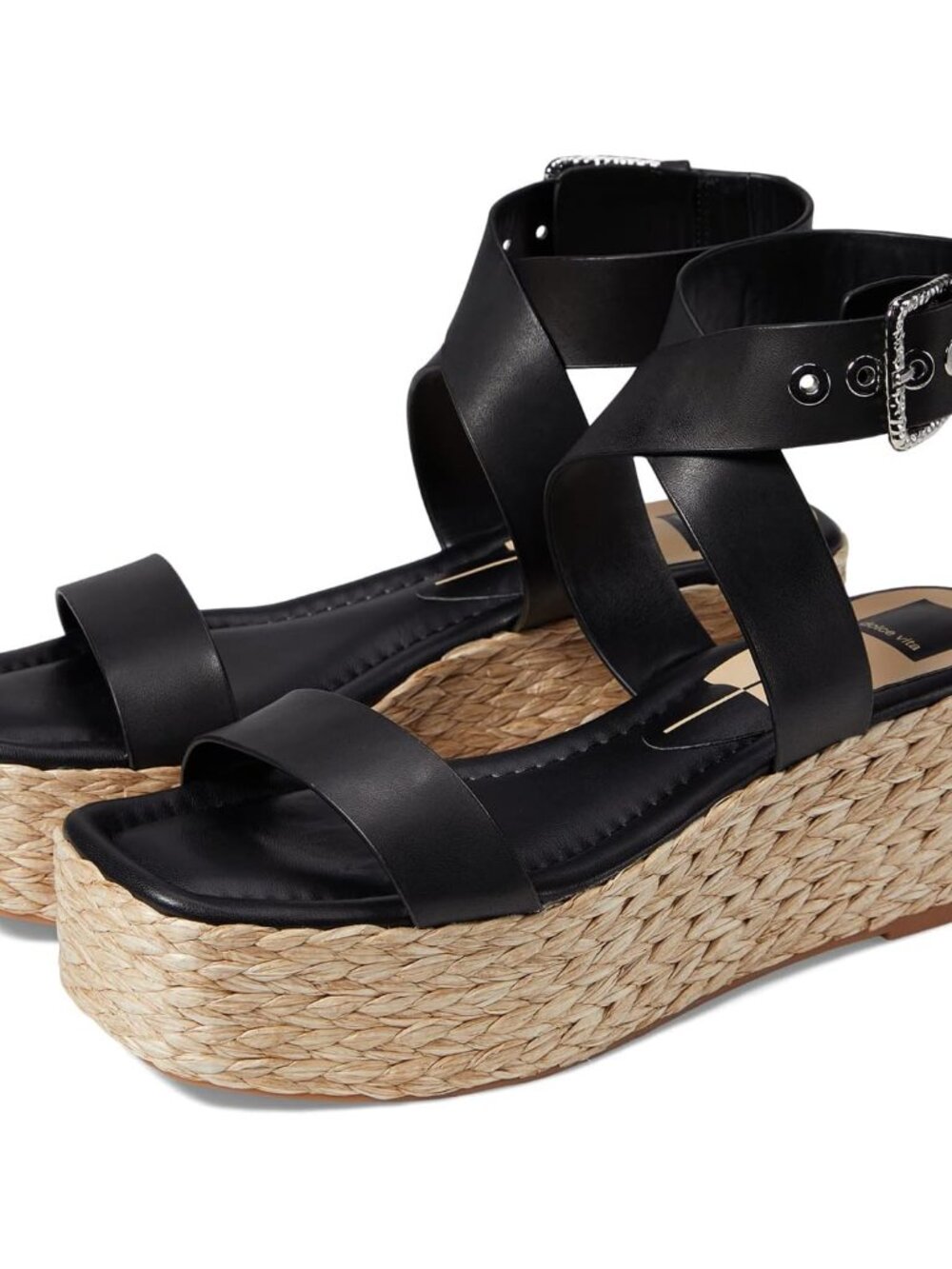 Dolce Vita Women's 10 Black Leather Cannes Sandals 60% off Retail